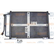 Радиатор кондиционера Ford Fiesta 4 96-02 512*350*25(без осушителя)