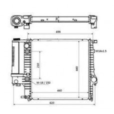 Радиатор BMW E30 316-318 88-91 E34 518-525 89-95 E36 316-318 91-98мех АС-440*440