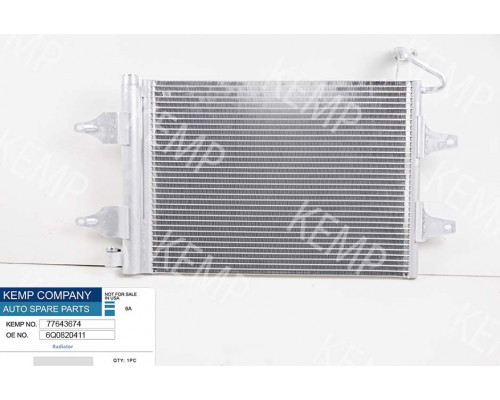 Радіатор кондиціонера VW Polo Skoda Fabia Romster 01-> 510*361(без осушувача)