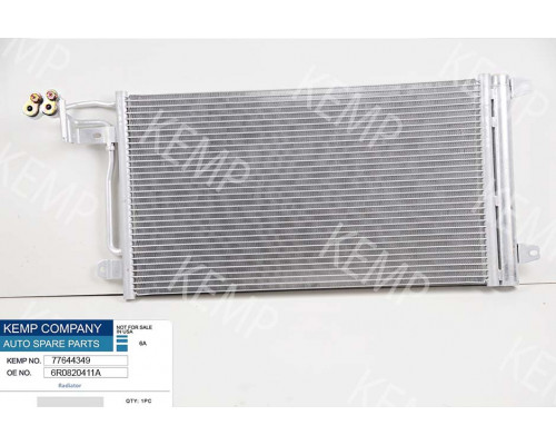 Радіатор кондиціонера VW Polo Skoda Fabia Rapid  08-> 615*334*16 (з осушувачем)