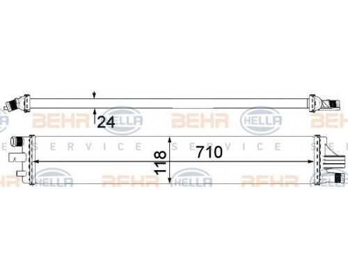Радіатор EGR Renault Master3 Opel Movano B 2.3CDTI 10->710*120mm(пл.соти)