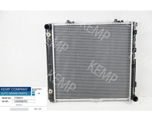 Радіатор Mercedes  W124E 2,0-2.2 84-89 АКПП   485*490 плоскі соти