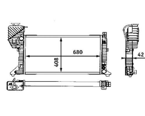 Радіатор Mercedes Sprinter 208-412 АКПП AC+97-06 680*408*42
