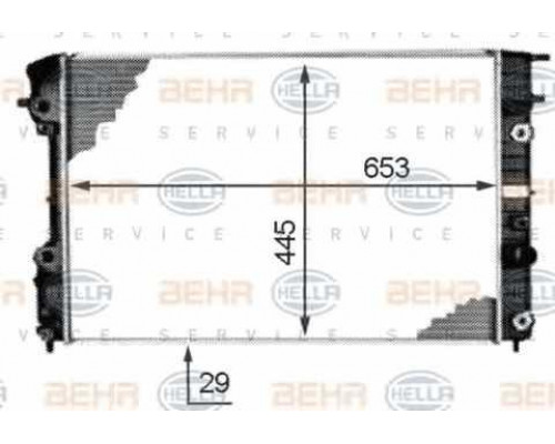 Радіатор Opel Omega B AC+ 2,5-3,0 АКП 95-00 653*460*42