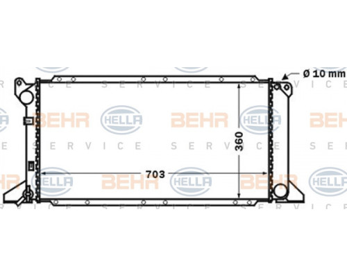 Радіатор Ford Transit 94-00 2.0-2,5 мех 703*360